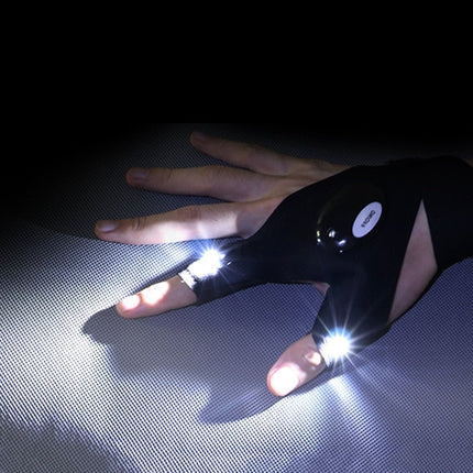 LED Flashlight Gloves with Fingertip Lights, Breathable Hands Free Work Gloves for Fishing, Camping and Car Repairs