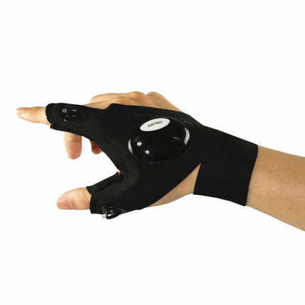 LED Flashlight Gloves with Fingertip Lights, Breathable Hands Free Work Gloves for Fishing, Camping and Car Repairs
