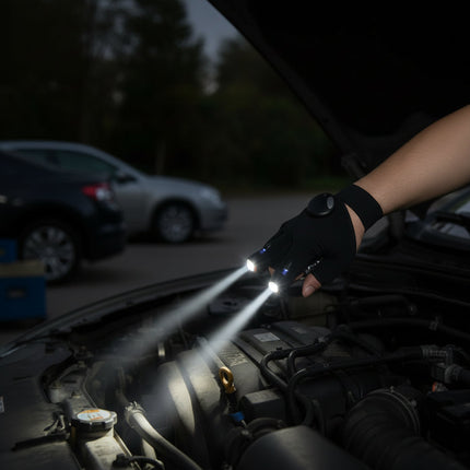 LED Flashlight Gloves with Built-in LED Lights | Hands-Free Lighting for Camping and Repairs
