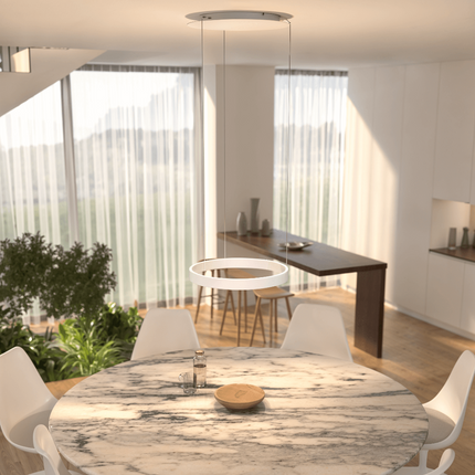 LED Ceiling Light Pendant with Dimmable Illumination | Modern Flush Mount Fixture for Living Room and Dining Areas