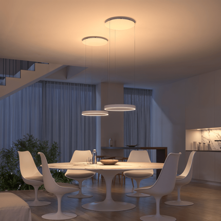LED Ceiling Light Pendant with Dimmable Illumination | Modern Flush Mount Fixture for Living Room and Dining Areas