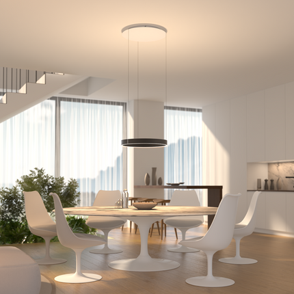LED Ceiling Light Pendant with Dimmable Illumination | Modern Flush Mount Fixture for Living Room and Dining Areas