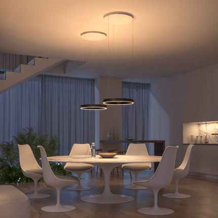 LED Ceiling Light Pendant with Dimmable Illumination | Modern Flush Mount Fixture for Living Room and Dining Areas