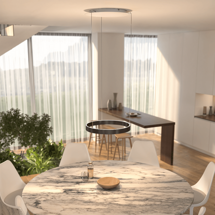 LED Ceiling Light Pendant with Dimmable Illumination | Modern Flush Mount Fixture for Living Room and Dining Areas