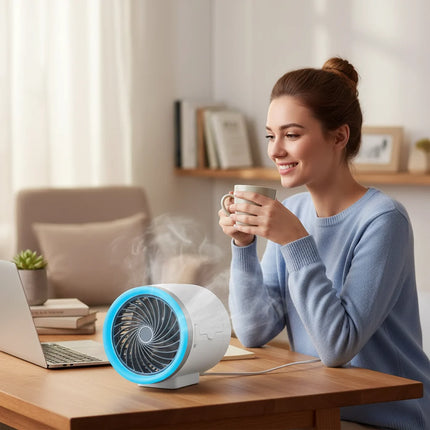 LED Portable Fan with Reusable Ice Packs & 3-Speed Settings | Air Circulation for Home Cooling and Comfort