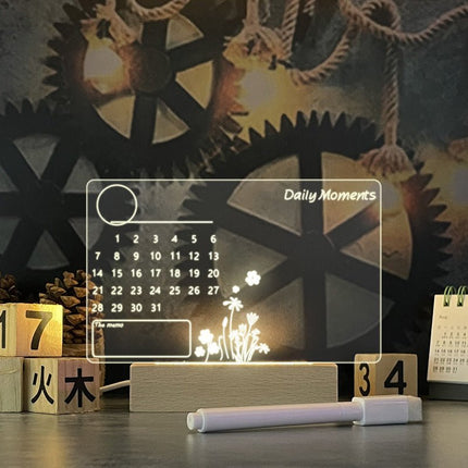 LED Note Board with Pen, Transparent Acrylic Message Board, USB Powered Light Up Memo Sign for Desk
