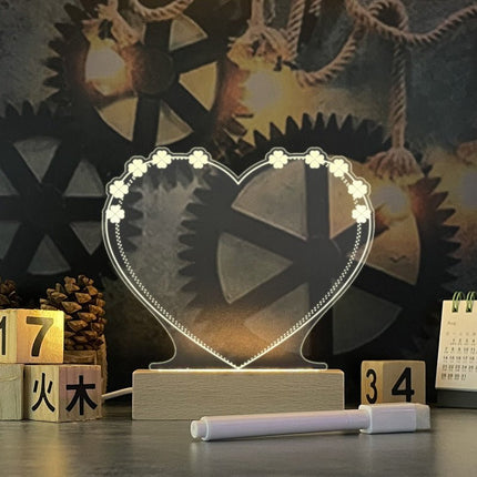 LED Note Board with Pen, Transparent Acrylic Message Board, USB Powered Light Up Memo Sign for Desk