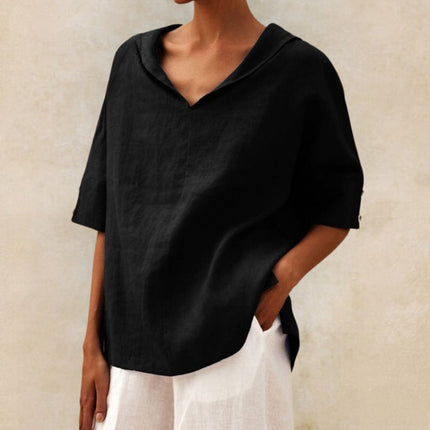 V Neck Women's Blouse for Summer with Loose Fit | Stylish Casual Top for Everyday Wear