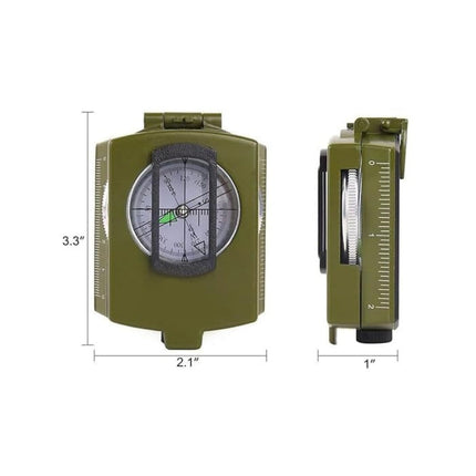 Lensatic Compass for Outdoor Navigation with Durable Aluminum Housing | Precise Direction Reading for Hiking and Camping