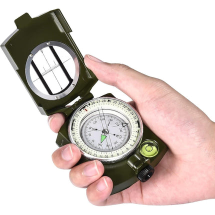 Lensatic Compass for Outdoor Navigation with Durable Aluminum Housing | Precise Direction Reading for Hiking and Camping