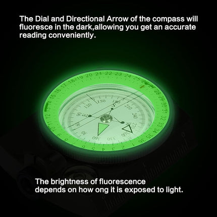 Lensatic Compass for Outdoor Navigation with Durable Aluminum Housing | Precise Direction Reading for Hiking and Camping