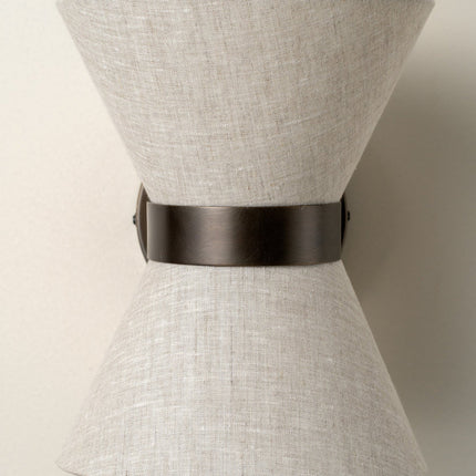 Wall Light with Natural Linen Shade and Aged Bronze Finish | Elegant Illumination for Cozy Atmospheres