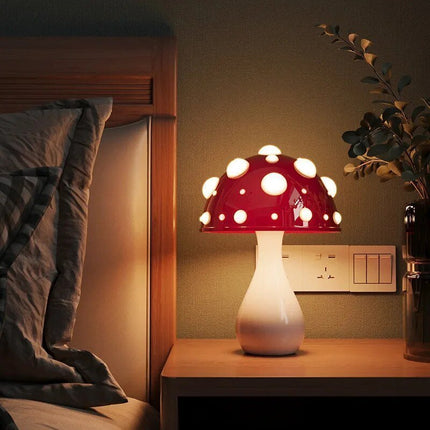LED Table Lamp with Iconic Amanita Design | Warm Dimmable Glow for Modern and Retro Interiors