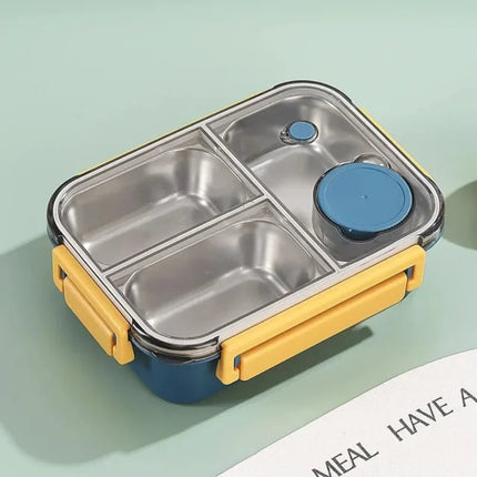 Stainless Steel Bento Lunch Box with Divided Compartments | Leakproof Food Container for Warm Meals on the Go