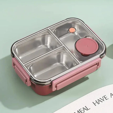 Stainless Steel Bento Lunch Box with Divided Compartments | Leakproof Food Container for Warm Meals on the Go