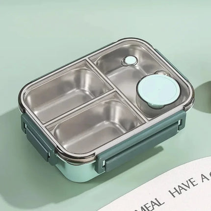 Stainless Steel Bento Lunch Box with Divided Compartments | Leakproof Food Container for Warm Meals on the Go