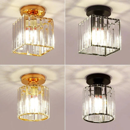 Crystal Ceiling Light with Elegant Design | Compact Fixture for Hallways and Foyers