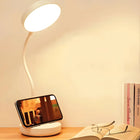 LED Desk Lamp Rechargeable, Adjustable Gooseneck Reading Light with Phone Holder, Small Desk Lamp for Home Office_00