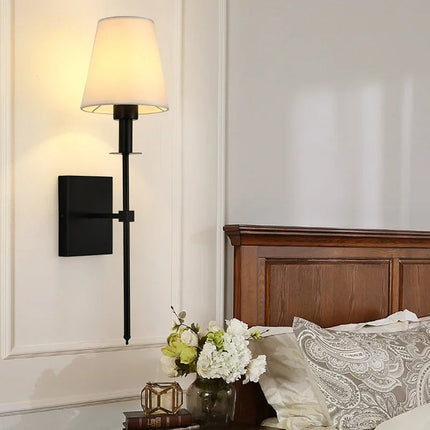 Nordic LED Wall Sconce with Fabric Shade | Stylish Ambient Lighting for Bedrooms and Living Rooms
