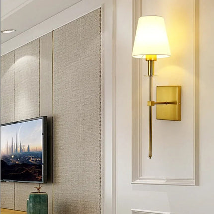 Nordic LED Wall Sconce with Fabric Shade | Stylish Ambient Lighting for Bedrooms and Living Rooms
