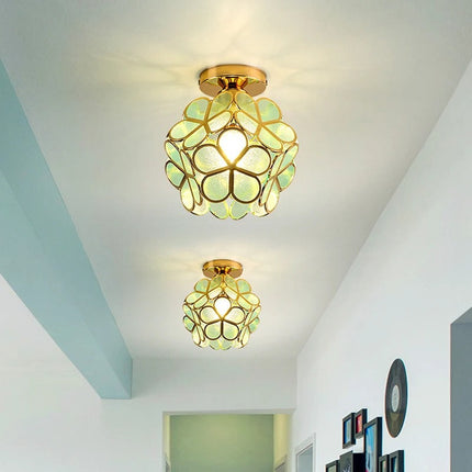 Nordic Petal Aisle Ceiling Lamp with Flower-Ball Design | Elegant Lighting for Hallways and Bedrooms