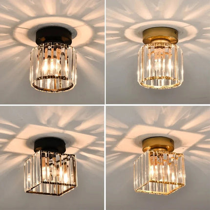 Crystal Ceiling Light with Elegant Design | Compact Fixture for Hallways and Foyers