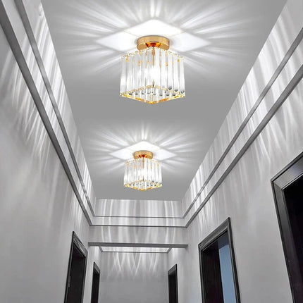 Crystal Ceiling Light with Elegant Design | Compact Fixture for Hallways and Foyers
