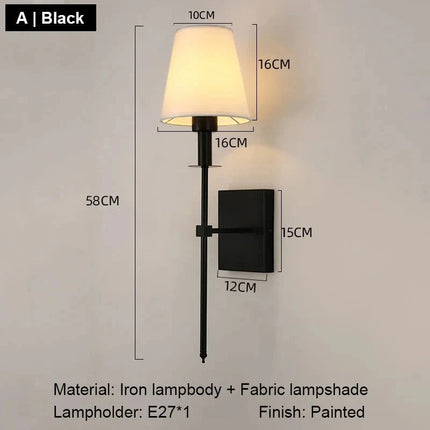 Nordic LED Wall Sconce with Fabric Shade | Stylish Ambient Lighting for Bedrooms and Living Rooms