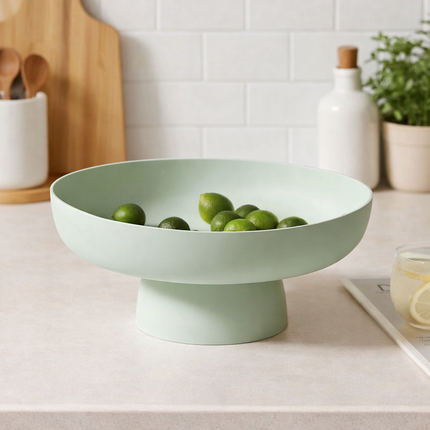 Table Fruit Bowl Pedestal Display with Open Design | Retro Kitchen Centerpiece for Fruit and Snacks
