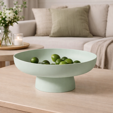 Retro Ceramic Fruit Bowl with Raised Pedestal Design | Stylish Serving Bowl for Kitchen Counter Display