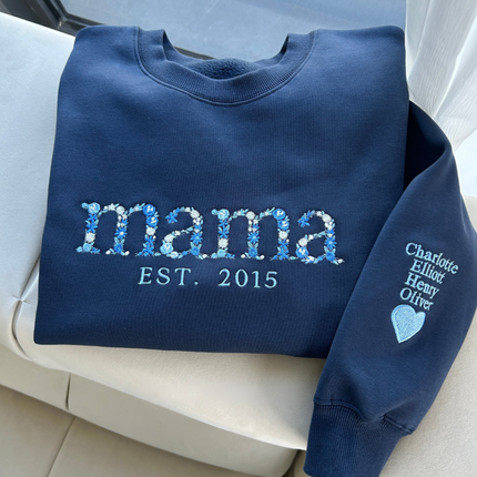 Mothers Day Hoodie Sweatshirt with Embroidered Design | Thoughtful Gift for Mom and Grandma's Everyday Wear