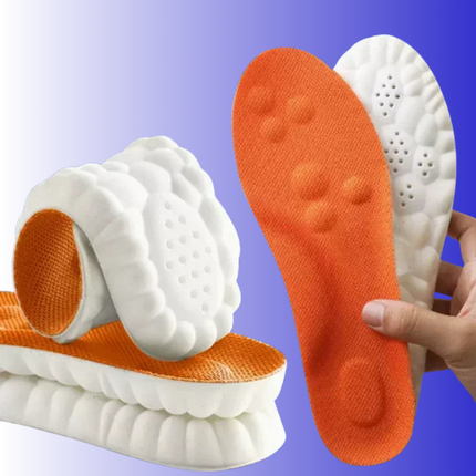 4D Shock Absorbing Massage Insoles with Arch Support | Breathable Comfort for Running and All-Day Wear