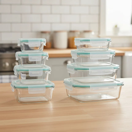 Glass Food Storage Containers with Airtight Lids | Leak-Proof Meal Prep Solution for Freshness and Organization