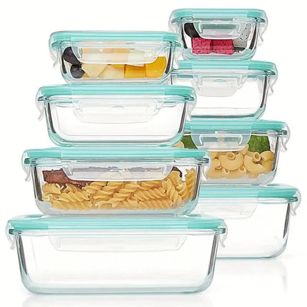 Glass Food Storage Containers with Airtight Lids | Leak-Proof Meal Prep Solution for Freshness and Organization