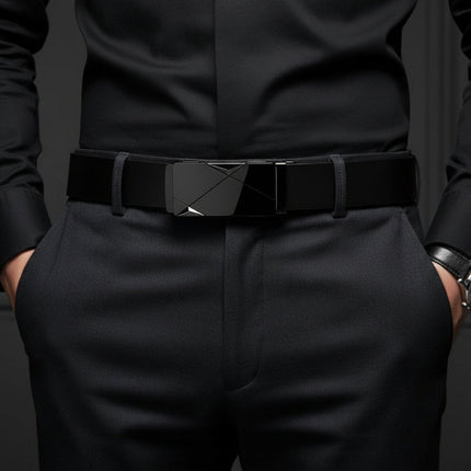 Adjustable Leather Belt with Automatic Buckle | Stylish Comfort for Everyday Wear
