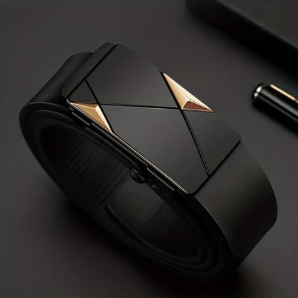 Adjustable Leather Belt with Automatic Buckle | Stylish Comfort for Everyday Wear