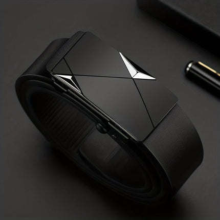 Adjustable Leather Belt with Automatic Buckle | Stylish Comfort for Everyday Wear