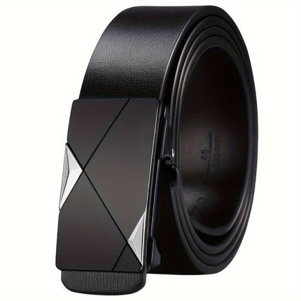 Adjustable Leather Belt with Automatic Buckle | Stylish Comfort for Everyday Wear