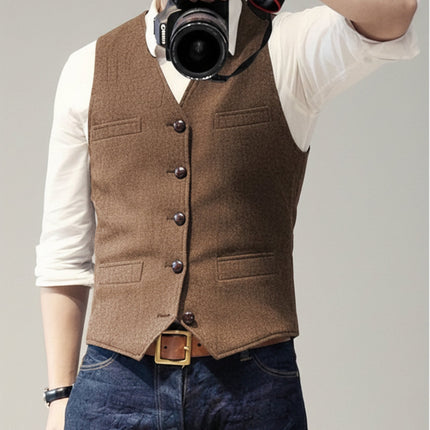 Men's Casual Vest with Sleeveless Design for Versatile Style | Ideal for Layering or Formal Occasions