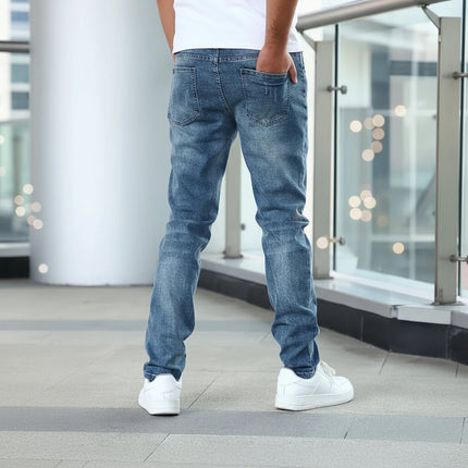 Men's Casual Jeans with Practical Pockets | Lightly Distressed Design for Ultimate Comfort and Versatility
