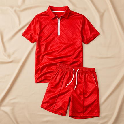 Men's Casual Summer Set with Modern Polo Shirt & Shorts | Breathable Comfort for Stylish Outings