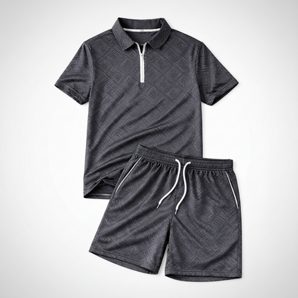 Men's Casual Summer Set with Modern Polo Shirt & Shorts | Breathable Comfort for Stylish Outings