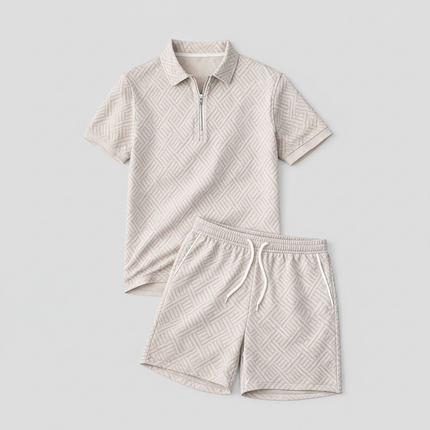 Men's Casual Summer Set with Modern Polo Shirt & Shorts | Breathable Comfort for Stylish Outings