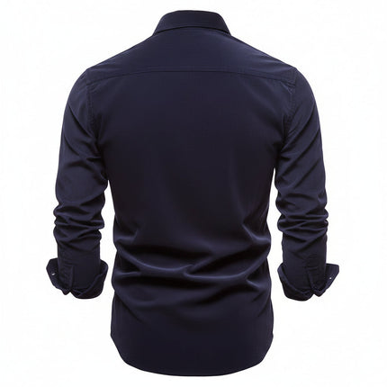 Men's Button-Up Dress Shirt with Classic Collar | Stylish Casual Shirt for Office and Everyday Wear