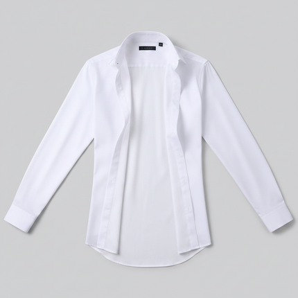 Stretch Fit Men's Dress Shirt with Long Sleeves | Comfortable Button-Up Style for Office and Casual Wear