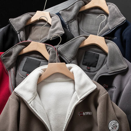 Men's Fleece Jacket with Zip-Up Design for Warmth | Casual Outerwear for Comfort in Cool Weather