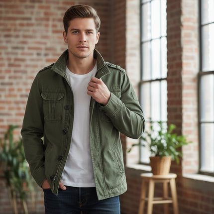 Men's Zip-Up Jacket with Practical Pockets | Casual Stylish Outerwear for Everyday Comfort