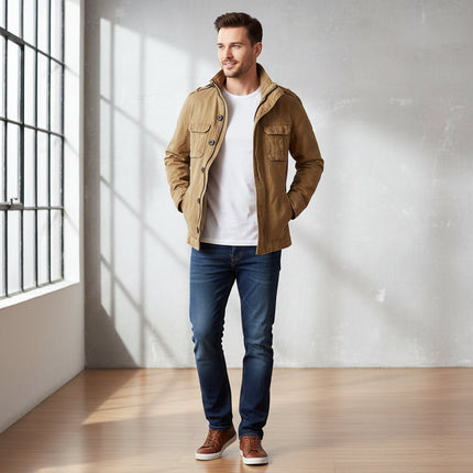 Men's Zip-Up Jacket with Practical Pockets | Casual Stylish Outerwear for Everyday Comfort
