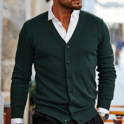 Men's Knitted Cardigan with Shawl Collar | Stylish Button-Up Sweater for Versatile Layering and Comfort