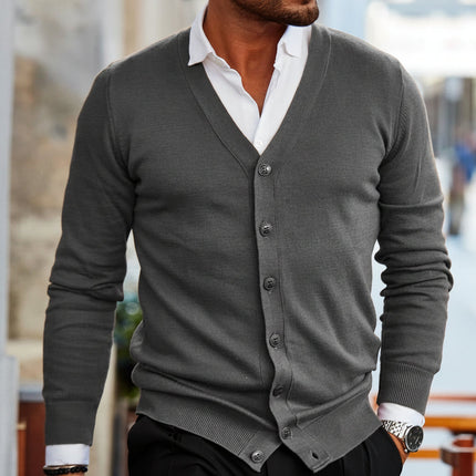 Men's Knitted Cardigan with Shawl Collar | Stylish Button-Up Sweater for Versatile Layering and Comfort